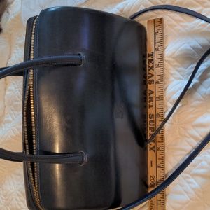 Navy Structured Leather  purse